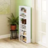 Boekenkast, staand rek met 5 niveaus, opbergrek met verstelbare plank voor woonkamer, slaapkamer, wit 8