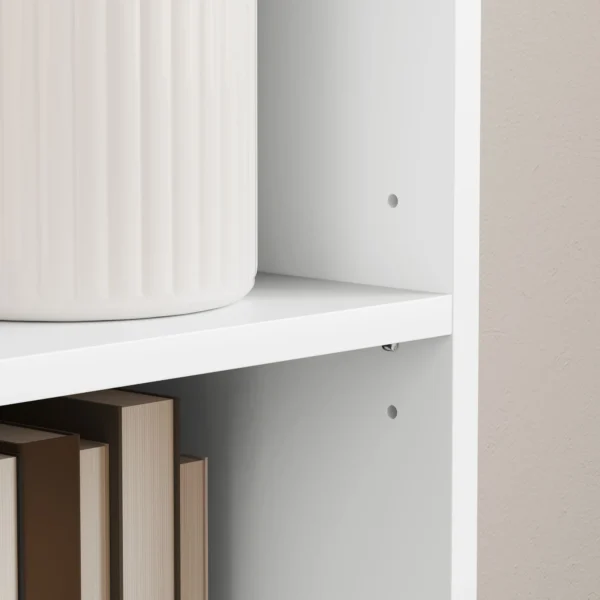 Boekenkast, staand rek met 5 niveaus, opbergrek met verstelbare plank voor woonkamer, slaapkamer, wit 8