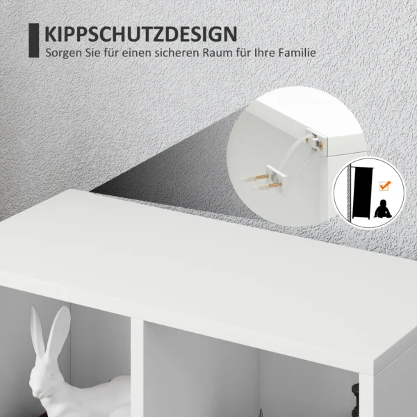 Boekenkast, staand rek met niveaus, opbergrek, keukenrek voor woonkamer, slaapkamer, wit 7