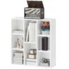 Boekenkast, staande kast met 8 niveaus, opbergrek, keukenrek voor woonkamer, slaapkamer, kantoor, wit 1
