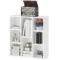 Boekenkast, staande kast met 8 niveaus, opbergrek, keukenrek voor woonkamer, slaapkamer, kantoor, wit 1