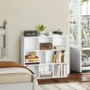 Boekenkast, staande kast met 8 niveaus, opbergrek, keukenrek voor woonkamer, slaapkamer, kantoor, wit 10