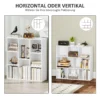 Boekenkast, staande kast met 8 niveaus, opbergrek, keukenrek voor woonkamer, slaapkamer, kantoor, wit 6