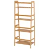 Boekenkast staande plank met 4 niveaus opbergrek van bamboe kantoorrek voor woonkamer, slaapkamer, kantoor, natuur 10