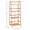 Boekenkast staande plank met 4 niveaus opbergrek van bamboe kantoorrek voor woonkamer, slaapkamer, kantoor, natuur 4
