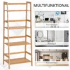 Boekenkast staande plank met 4 niveaus opbergrek van bamboe kantoorrek voor woonkamer, slaapkamer, kantoor, natuur 6