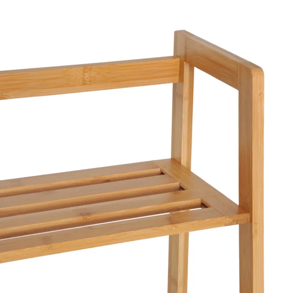 Boekenkast staande plank met 4 niveaus opbergrek van bamboe kantoorrek voor woonkamer, slaapkamer, kantoor, natuur 7
