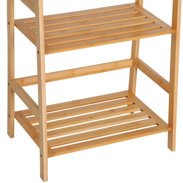 Boekenkast staande plank met 4 niveaus opbergrek van bamboe kantoorrek voor woonkamer, slaapkamer, kantoor, natuur 8