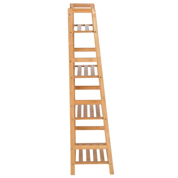 Boekenkast staande plank met 4 niveaus opbergrek van bamboe kantoorrek voor woonkamer, slaapkamer, kantoor, natuur 9