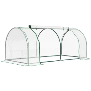 Broeikas met deur 200x100x80cm, kweekbak van staal en pvc voor plantenkweek en tuin 1