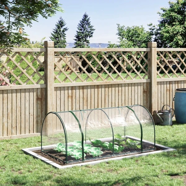 Broeikas met deur 200x100x80cm, kweekbak van staal en pvc voor plantenkweek en tuin 2