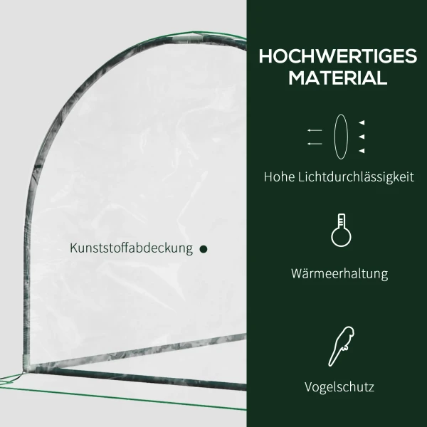 Broeikas met deur 200x100x80cm, kweekbak van staal en pvc voor plantenkweek en tuin 5
