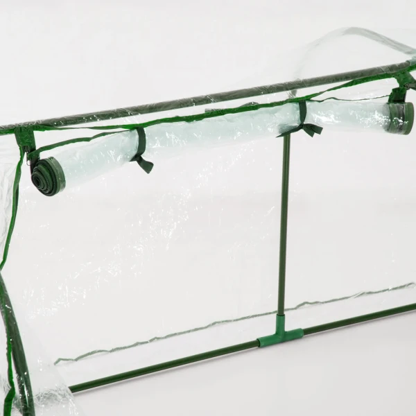 Broeikas met deur 200x100x80cm, kweekbak van staal en pvc voor plantenkweek en tuin 9