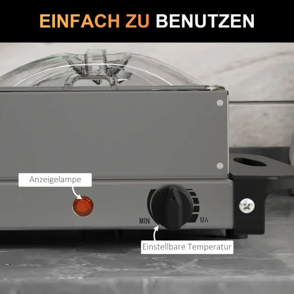 Buffetwarmer 6,8l warmhoudplaat 300 watt roestvrij staal voedselwarmer met verstelbare thermostaat chafing dish voor feesten buffetten familiediners 7
