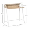 Bureau moderne computertafel met opbergvak & kabeldoorvoer metalen frame wit eiken 84x45x85cm voor thuis kantoor & studeerkamer 4