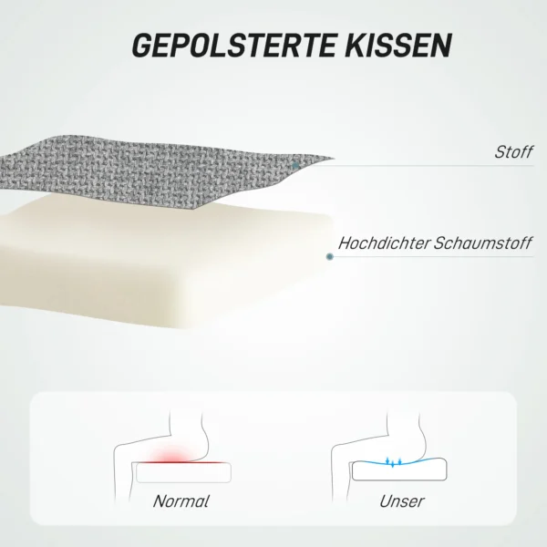 Bureau stoel, hoogte verstelbare thuis kantoor stoel zonder armleunen, draaibare kantoorstoel met kantelfunctie, draaistoel met linnenlook voor slaapkamer, donkergrijs 5