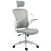 Bureaustoel ergonomische bureaustoel met hoofdsteun en kantelfunctie, in hoogte verstelbaar in grijs, 65 x 64 x 114 122 cm 1