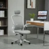 Bureaustoel ergonomische bureaustoel met hoofdsteun en kantelfunctie, in hoogte verstelbaar in grijs, 65 x 64 x 114 122 cm 2
