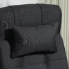 Bureaustoel ergonomische bureaustoel met ligfunctie, hoofdkussen, armleuning, in hoogte verstelbare draaistoel met voetensteun linnenlook zwart 10
