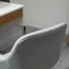 Bureaustoel klein, in hoogte verstelbare bureaustoel, fluweelachtige uitstraling, ergonomische gestoffeerde stoel, tot 120 kg, grijs 10