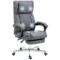 Bureaustoel met 5 massagestanden ergonomische bureaustoel met ligfunctie in hoogte verstelbare voetensteun linnenlook grijs 1