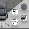 Bureaustoel met 5 massagestanden ergonomische bureaustoel met ligfunctie in hoogte verstelbare voetensteun linnenlook grijs 10