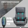 Bureaustoel met 5 massagestanden ergonomische bureaustoel met ligfunctie in hoogte verstelbare voetensteun linnenlook grijs 5