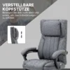 Bureaustoel met 5 massagestanden ergonomische bureaustoel met ligfunctie in hoogte verstelbare voetensteun linnenlook grijs 8