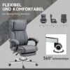 Bureaustoel met 5 massagestanden ergonomische bureaustoel met ligfunctie in hoogte verstelbare voetensteun linnenlook grijs 9
