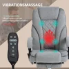 Bureaustoel met vibratiemassage, ergonomische bureaustoel met ligfunctie, verwarming, in hoogte verstelbare draaistoel met voetensteun, afstandsbediening, zijtas, grijs 5