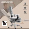 Bureaustoel met vibratiemassage, ergonomische bureaustoel met ligfunctie, verwarming, in hoogte verstelbare draaistoel met voetensteun, afstandsbediening, zijtas, grijs 7