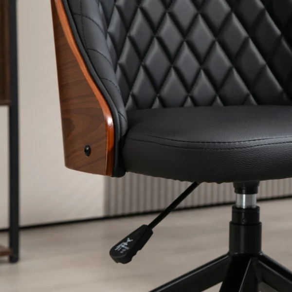 Bureaustoel zonder armleuningen, ergonomische draaistoel, in hoogte verstelbaar, zwart, ideaal voor thuiswerk & gaming 8