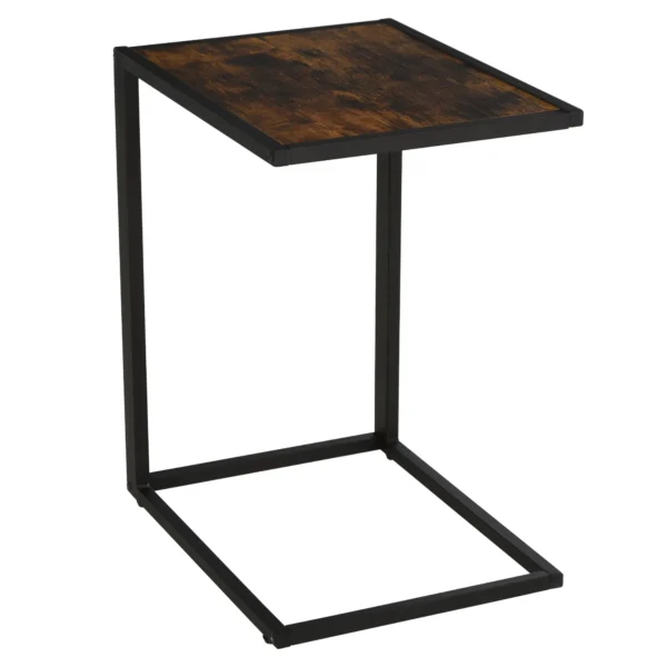 C vorm bijzettafel koffietafel salontafel staande tafel metaal mdf rustiek bruin 40,6 x 50,8 x 64,2 cm voor woonkamer 1