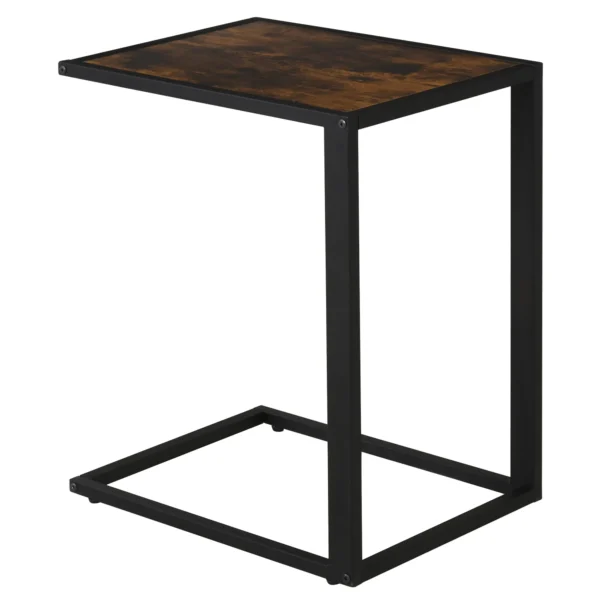C vorm bijzettafel koffietafel salontafel staande tafel metaal mdf rustiek bruin 40,6 x 50,8 x 64,2 cm voor woonkamer 10