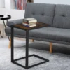 C vorm bijzettafel koffietafel salontafel staande tafel metaal mdf rustiek bruin 40,6 x 50,8 x 64,2 cm voor woonkamer 2