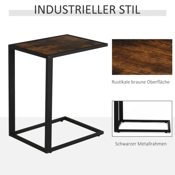 C vorm bijzettafel koffietafel salontafel staande tafel metaal mdf rustiek bruin 40,6 x 50,8 x 64,2 cm voor woonkamer 5