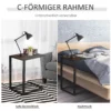 C vorm bijzettafel koffietafel salontafel staande tafel metaal mdf rustiek bruin 40,6 x 50,8 x 64,2 cm voor woonkamer 6