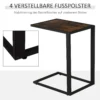 C vorm bijzettafel koffietafel salontafel staande tafel metaal mdf rustiek bruin 40,6 x 50,8 x 64,2 cm voor woonkamer 7