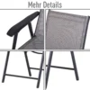 Campingstoelen set van 2 vouwstoel met armleuning vissersstoel metaal grijs 58x64x94cm 8