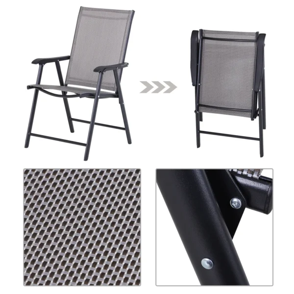 Campingstoelen set van 2 vouwstoel met armleuning vissersstoel metaal grijs 58x64x94cm 9