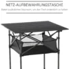 Campingtafel opvouwbare tafel van aluminium, licht, draagbaar met netvak, zwart, 70x70x69cm 5