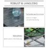 Campingtafel opvouwbare tafel van aluminium, licht, draagbaar met netvak, zwart, 70x70x69cm 7