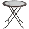 Campingtafel vouwtafel rond Ø68cm met rattandecor en stabiel stalen frame, ideaal voor tuin & picknick 1
