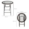 Campingtafel vouwtafel rond Ø68cm met rattandecor en stabiel stalen frame, ideaal voor tuin & picknick 4