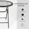 Campingtafel vouwtafel rond Ø68cm met rattandecor en stabiel stalen frame, ideaal voor tuin & picknick 7