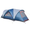 Campingtent 4 personen tunnel tent met uv bescherming en draagtas, 2000mm waterkolom, 2 kamers in blauw en wit 1