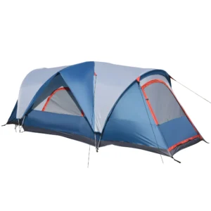 Campingtent 4 personen tunnel tent met uv bescherming en draagtas, 2000mm waterkolom, 2 kamers in blauw en wit 1