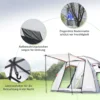 Campingtent 5 personen tunnel tent met slaapkamer, draagtas, 2000mm waterkolom, meshraam, grijs 8