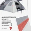 Campingtent 5 personen tunnel tent met slaapkamer, draagtas, 2000mm waterkolom, meshraam, grijs 9
