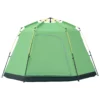Campingtent 6 personen familiedome tent pu2000mm waterdicht, eenvoudige opbouw, staal & glasvezel, groen, 320x320x180cm 1